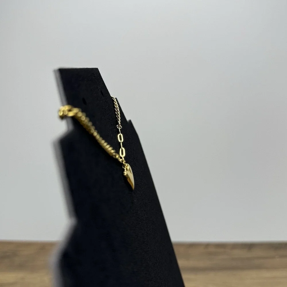 SLIDE JEWELRY 18K Gold Plated Heart‎ Bracelet Adjustable With Zirconia